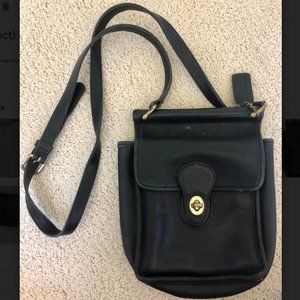Black Vintage Coach Saddle Bag